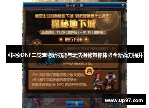 《探索DNF二觉宠物新功能与玩法揭秘带你体验全新战力提升》